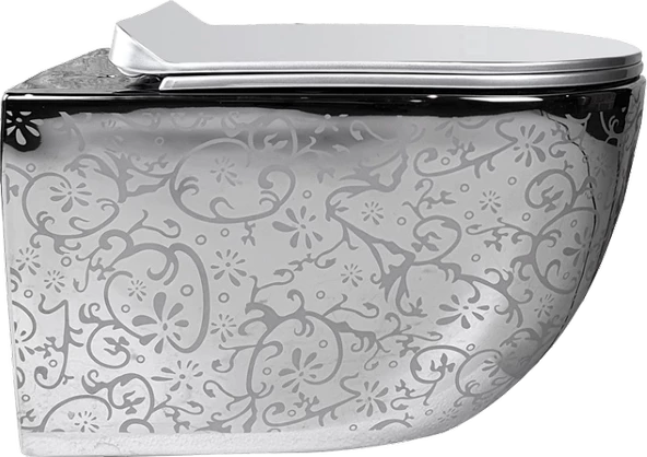 Pure Wıne Gümüs Kanalsız Asma Klozet Wh-751N+Soft Kapak