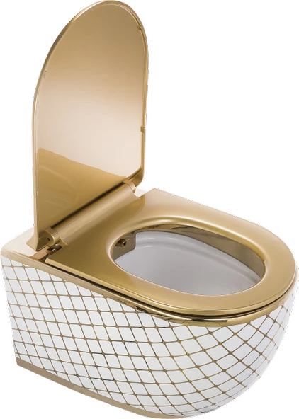 Pure Geo. Beyaz Altın Kanalsız Asma Klozet Wh-783+Soft Kapak - 2