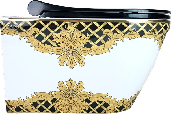 Pure Whıte Gold  Kleopatra Kanalsız Asma Klozet Wh-296+Soft Kapak