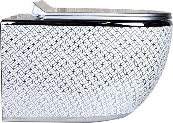 Pure Cırcular Gümüs Beyaz Kanalsız Asma Klozet Wh-750N+Soft Kapak