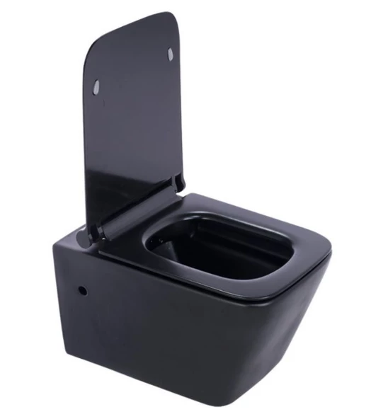 Pure Mat Sıyah Kanalsız Asma Klozet Wh-777+Soft Kapak - 2