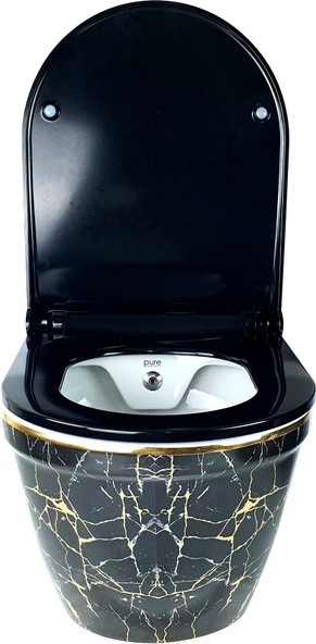 Pure Galaksı Gold Kanalsız Asma Klozet Wh-808+Soft Kapak