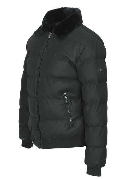 Yakası Kürklü Beli Ve Kolu Lastikli Spor Mont - 10