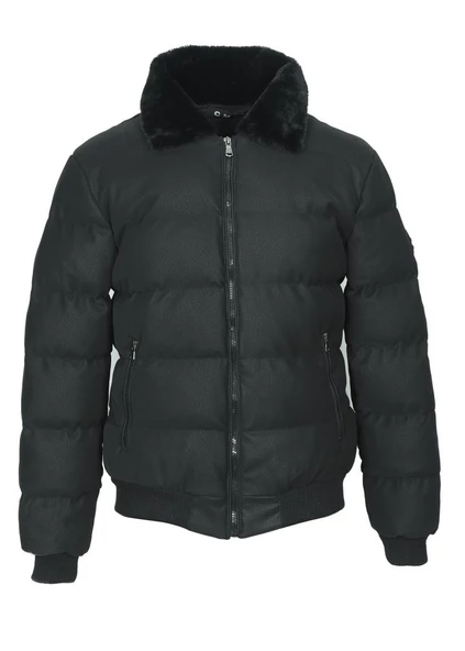 Yakası Kürklü Beli Ve Kolu Lastikli Spor Mont - 9