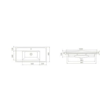 Turkuaz Cerastyle Kapadokya Etajer Uyum Damlalık Lavabo 100x48cm - 4