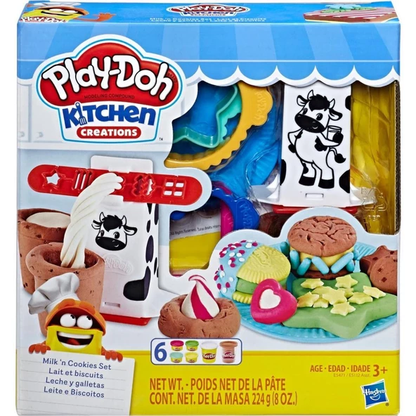 Play-Doh Mutfak Atölyesi Süt ve Kurabiye Oyun Hamuru Seti E5112