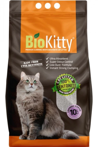 Biokitty Lavanta Kokulu İnce Taneli Kedi Kumu 10 LT