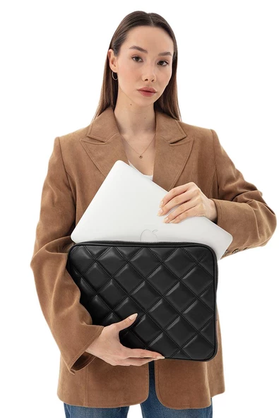 Macbook Kapitone Kılıf Deri 13.3'' ve 14'' inç 8683255011278 - 5