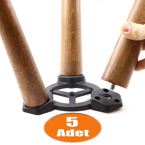 Mobilya Masa Sehpa Üçlü Plastik Bağlantı Aparatı Açılı Dereceli Ayak Tabanı (5 ADET)