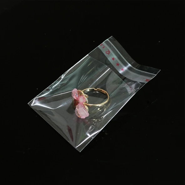 7x15+5 cm. (7x20) 100 Adet - Şeffaf Bantlı Yapışkanlı OPP Jelatin Poşet - 4