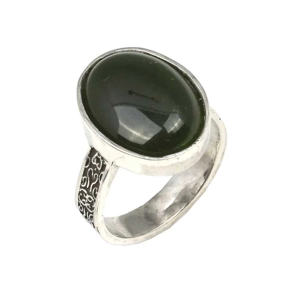 925 Ayar Gümüş Oval Oniks Taşlı Yüzük