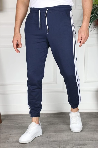 Erkek Üç Şeritli Slim Fit Eşofman Altı - Spor Eşofman Altı- Genç Kalıp - Resim 7