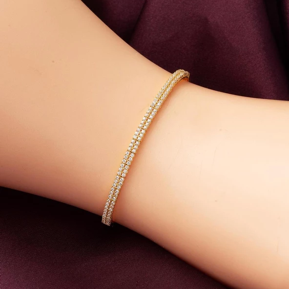 Suyolu 14 Ayar Altın Taşlı Bileklik - Resim 2