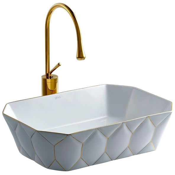 E-8141 Tezgah Üstü Lavabo Altın E-8141