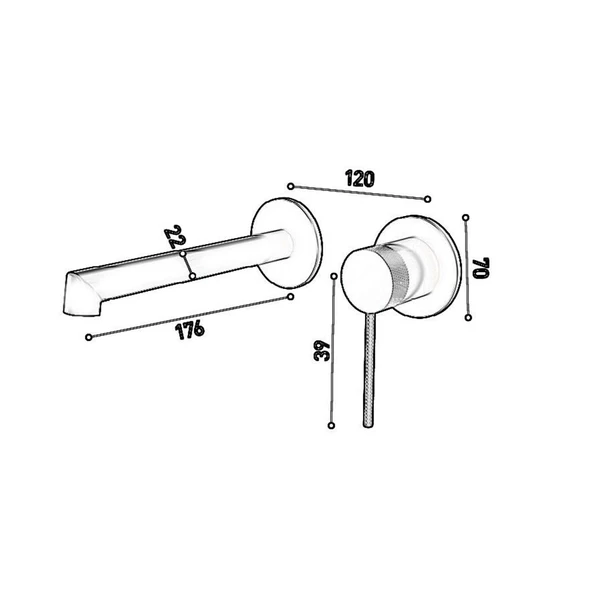 FJ-A2005 Mat Siyah Ankastre Lavabo Bataryası FJ-A2005 - 2