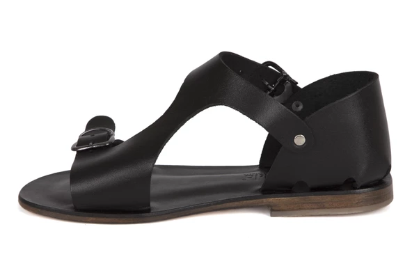 2110 Topukla Kadın Hakiki Deri Bodrum Sandalet - 8