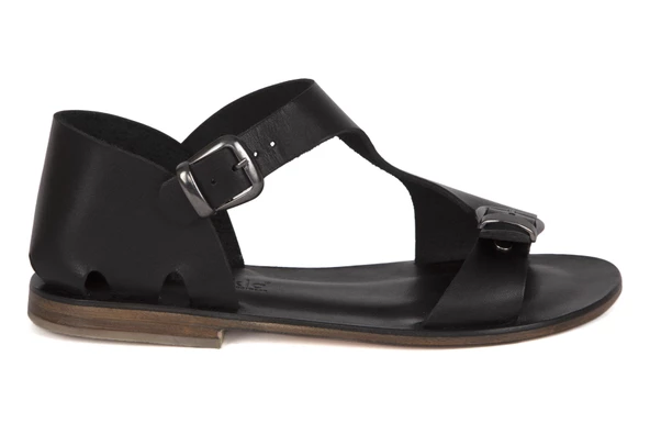 2110 Topukla Kadın Hakiki Deri Bodrum Sandalet - 3