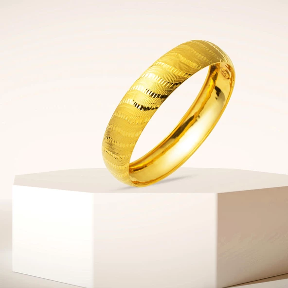 15 mm Enli 8 Ayar Altın Bilezik - Resim 4