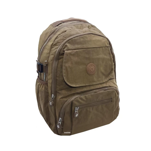 Baginn Kadın Sırt Çantası Çok Cepli Yağmur Geçirmez Hafif Kumaş Sırt Çantası Bordo Renk - Resim 8