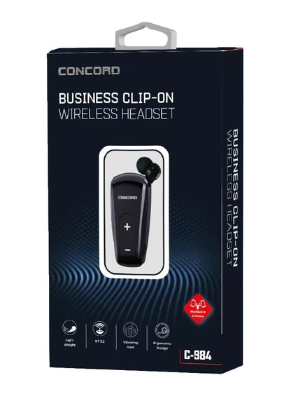 Concord C-984 Makaralı Bluetooth Kulaklık Titreşimli İki Telefona Aynı Anda Bağlantı - 4