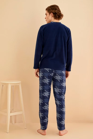 Nisanca Kışlık Erkek Polar Pijama Takımı - Sıcak Tutan Pijama - 3