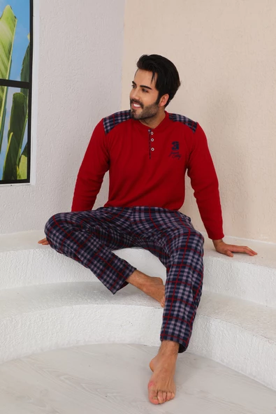 Nisanca Kışlık Erkek Polar Pijama Takımı - Sıcak Tutan Pijama - 11