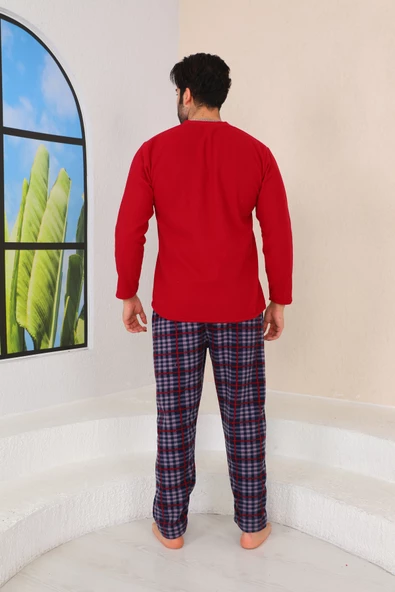 Nisanca Kışlık Erkek Polar Pijama Takımı - Sıcak Tutan Pijama - 12