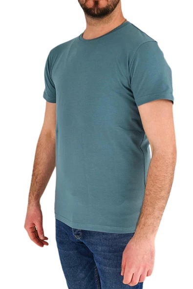 Erkek Sıfır Yaka Tişört T-904 BGL-ST01839 - Resim 8