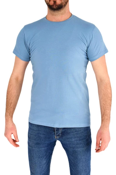 Erkek Sıfır Yaka Tişört T-904 BGL-ST01839 - Resim 6