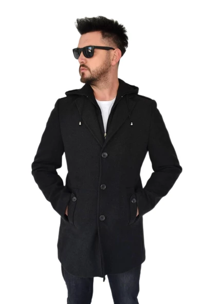 Erkek Kaşe Kapüşonlu Kaban 9150 BGL-ST01624 - 6