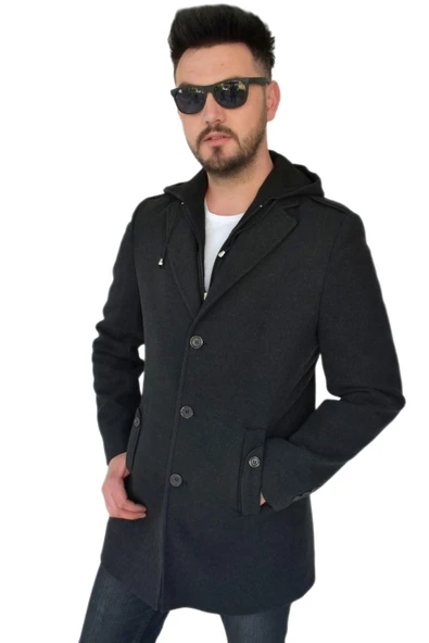 Erkek Kaşe Kapüşonlu Kaban 9150 BGL-ST01624 - 3