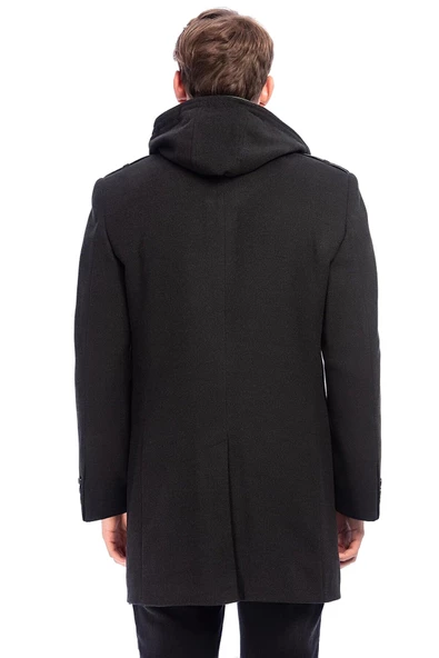 Erkek Kaşe Kapüşonlu Kaban Büyük Beden 9150 BGL-ST01623 - Resim 4