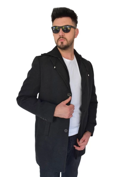 Erkek Kaşe Kapüşonlu Kaban 9150 BGL-ST01624 - 8