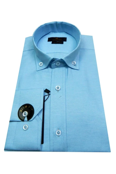 Erkek Silim Fit Uzun Kol Gömlek BGL-ST00546 - Resim 2