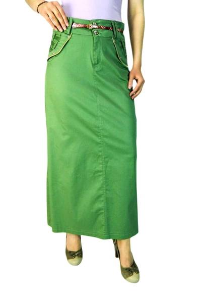 Kadın Kırmızı Uzun Etek MNLS87002 - Resim 6