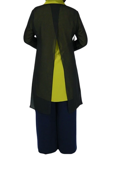 Kadın Siyah 2 li Şifon Tunik MS0217 - Resim 6