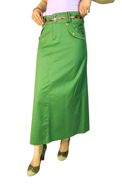 Kadın Kırmızı Uzun Etek MNLS87002 - Resim 8