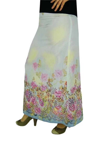 Kadın Uzun Keten Etek ERM106 - Resim 3