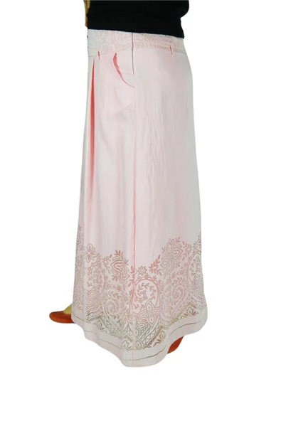 Kadın Pembe Piliseli Uzun Etek MNLS86997 - 4