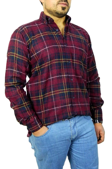 Erkek Regular Fit Pamuklu Oduncu Gömlek Bgl-st00813 - Resim 2