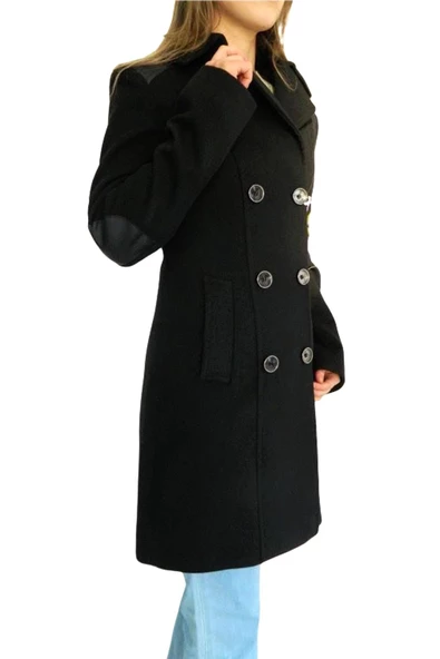 Bayan Deri Yamalı Kaban 44238 - Resim 5