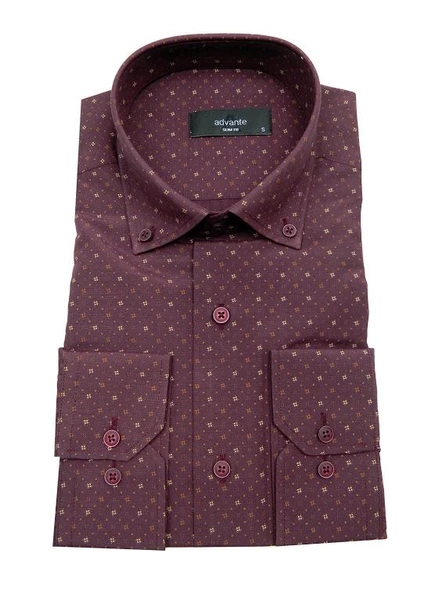 Erkek Slim Fit Puantiyeli Gömlek 000144 - Resim 2