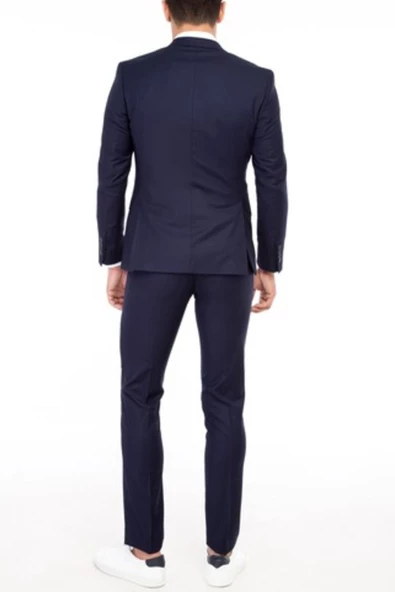 Erkek Takım Elbise Çift Yırtmaç Yelekli Silim Fit BGL-ST01244 - 4