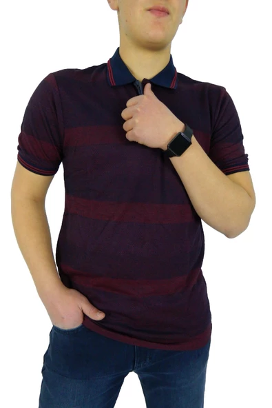 NAYKI ERKEK POLO YAKA RİNGEL JAKARLI T-SHİRT 19052 BGL-ST01043 - Resim 3