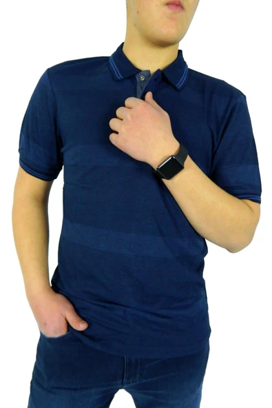 NAYKI ERKEK POLO YAKA RİNGEL JAKARLI T-SHİRT 19052 BGL-ST01043 ürün görseli