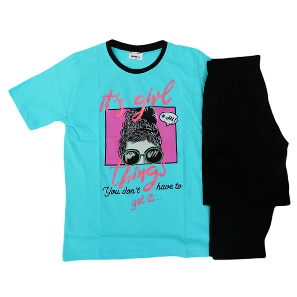 Kız Çocuk Kısa Kol Pantolon Pijama Takım 12832 BGL-ST01178 - 7