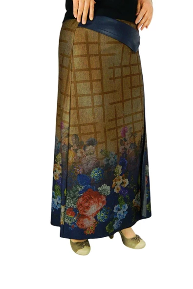 Kadın Uzun Etek Deri Kombinli BGLSZ16K206 - Resim 9