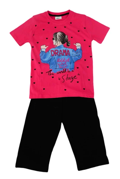 Kız Garson Boy Kısa Kol Kapri li Pijama Takım 12849 BGL-ST01181 - 3