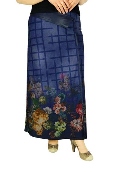 Kadın Uzun Etek Deri Kombinli BGLSZ16K206 - Resim 4