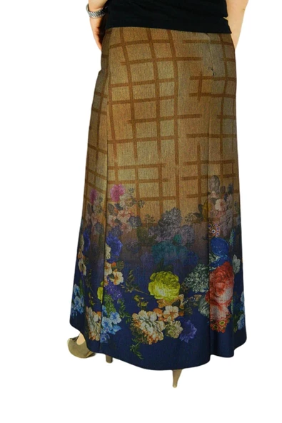 Kadın Uzun Etek Deri Kombinli BGLSZ16K206 - Resim 11